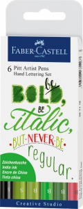 Pitt Artist - PITT ARTIST PEN SET CALIGRAFIC 6 BUC VERDE Faber-Castell